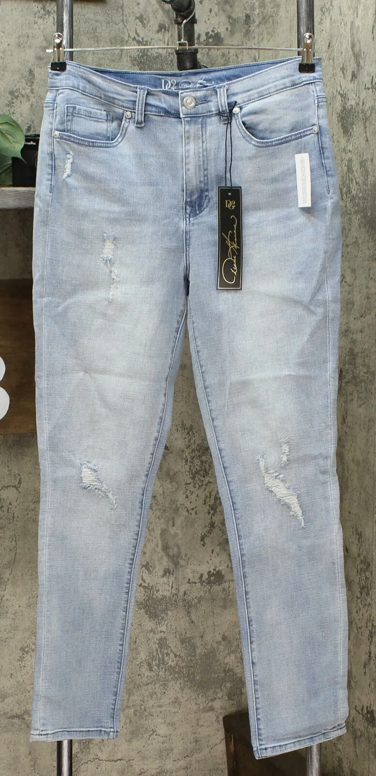 DG2 by Diane Gilman Women's Virtual Stretch Destructed Skinny Jeans