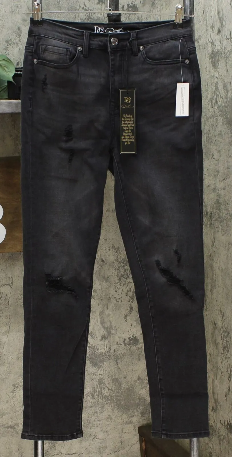 DG2 by Diane Gilman Women's Virtual Stretch Destructed Skinny Jeans