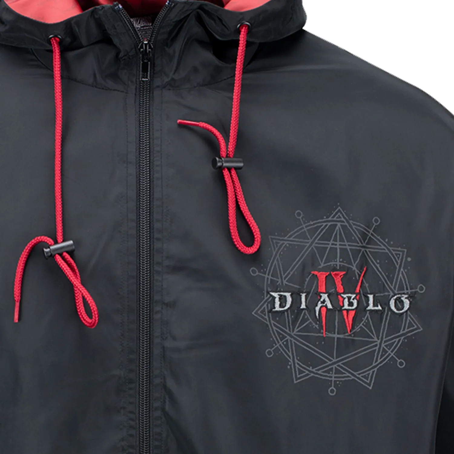 Diablo IV Black Zip-Up Windbreaker Jacket