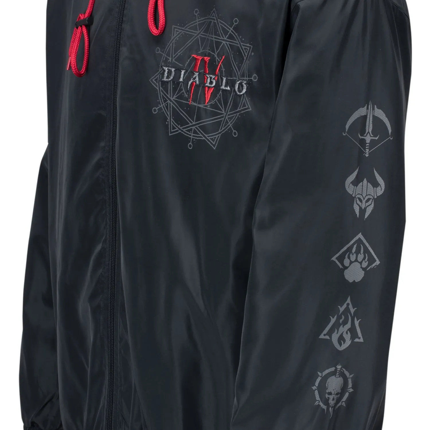 Diablo IV Black Zip-Up Windbreaker Jacket