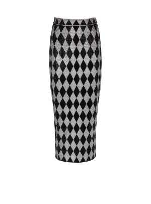 Diamond Rhinestone Midi Skirt