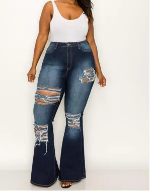 Distressed Jeans Dark Blue