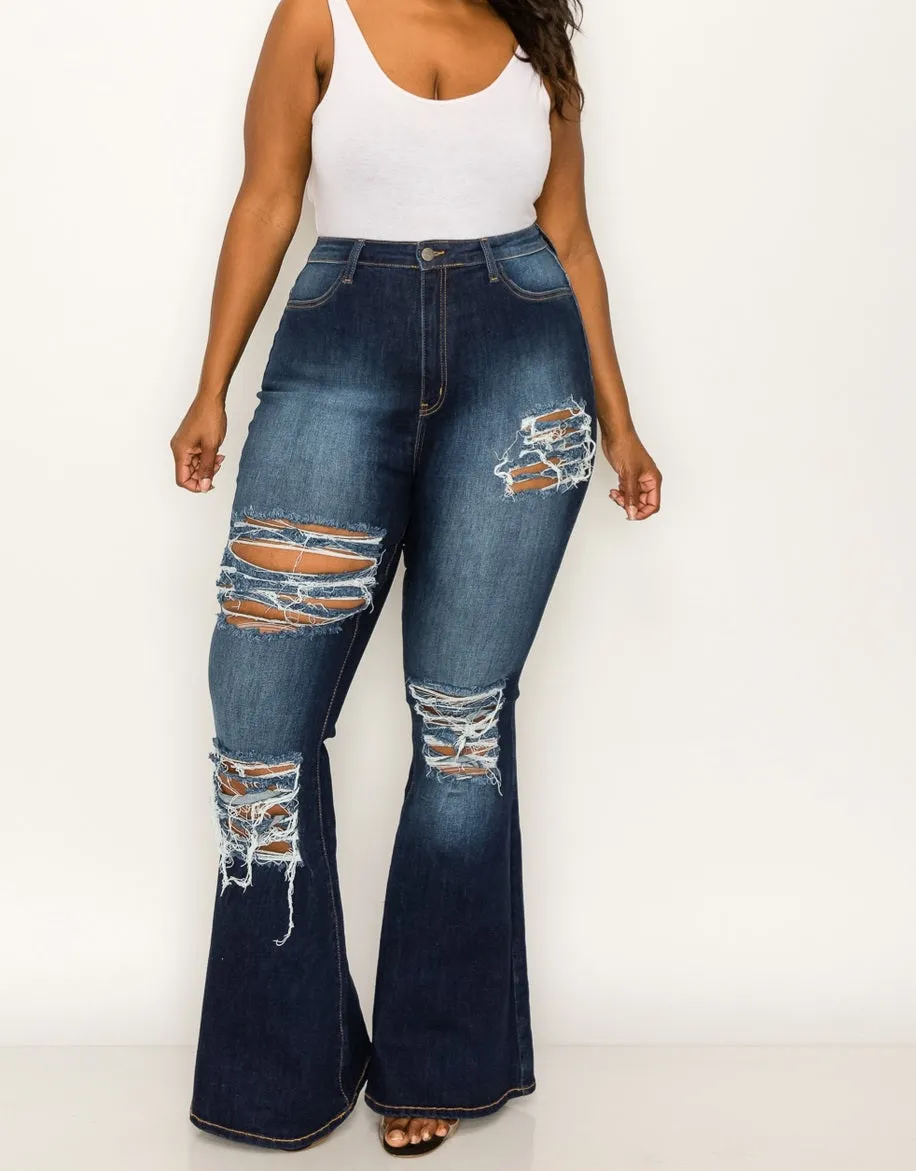 Distressed Jeans Dark Blue