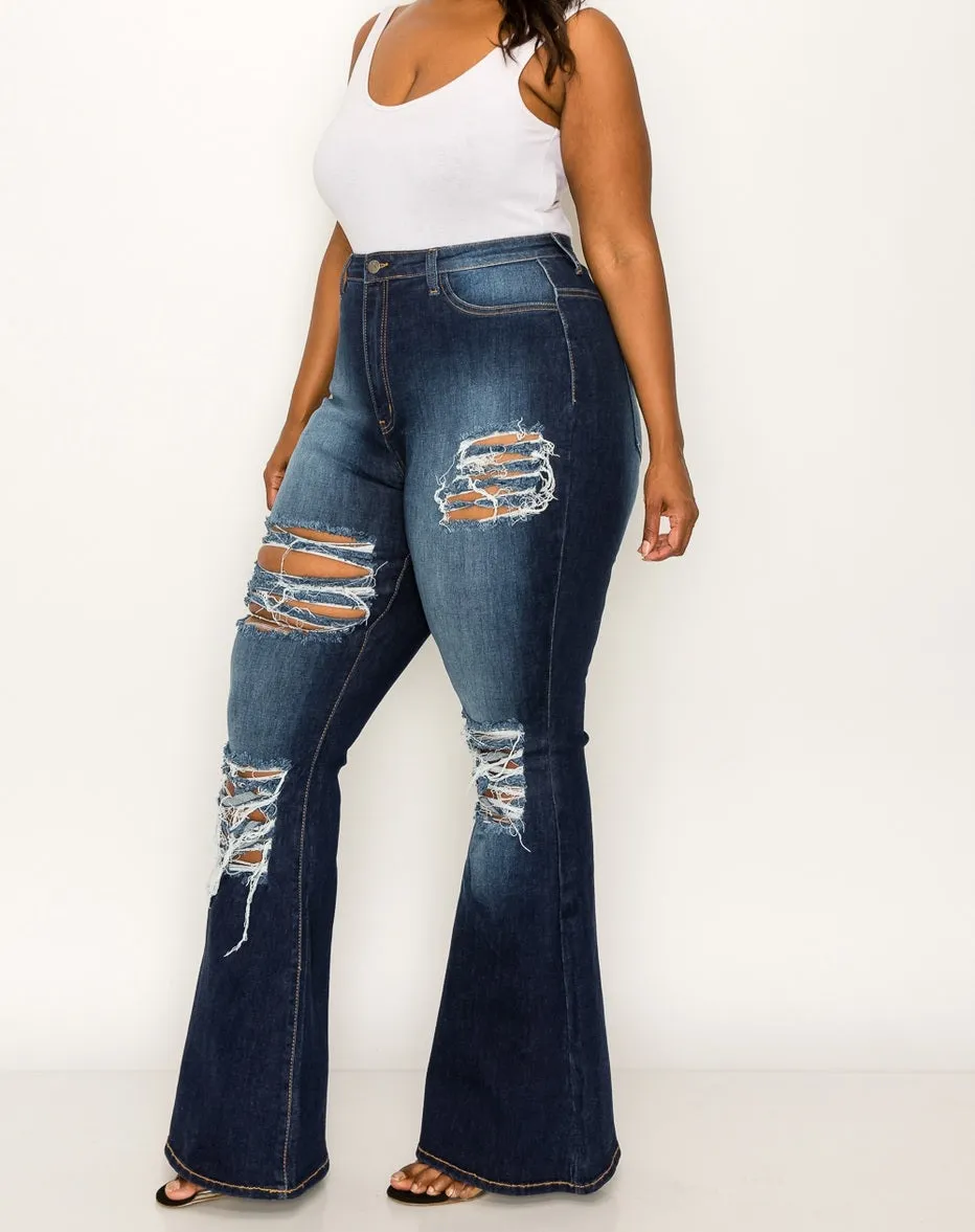 Distressed Jeans Dark Blue