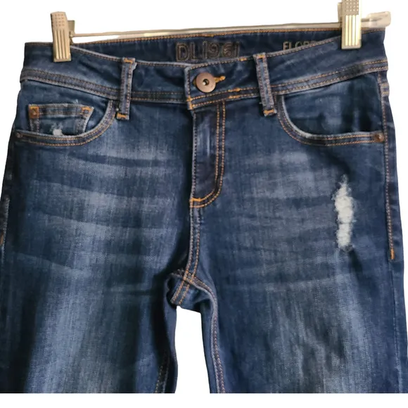 DL1961 Florence Instasculpt Buckley Distressed Skinny Jeans 2428 Women's Size 25