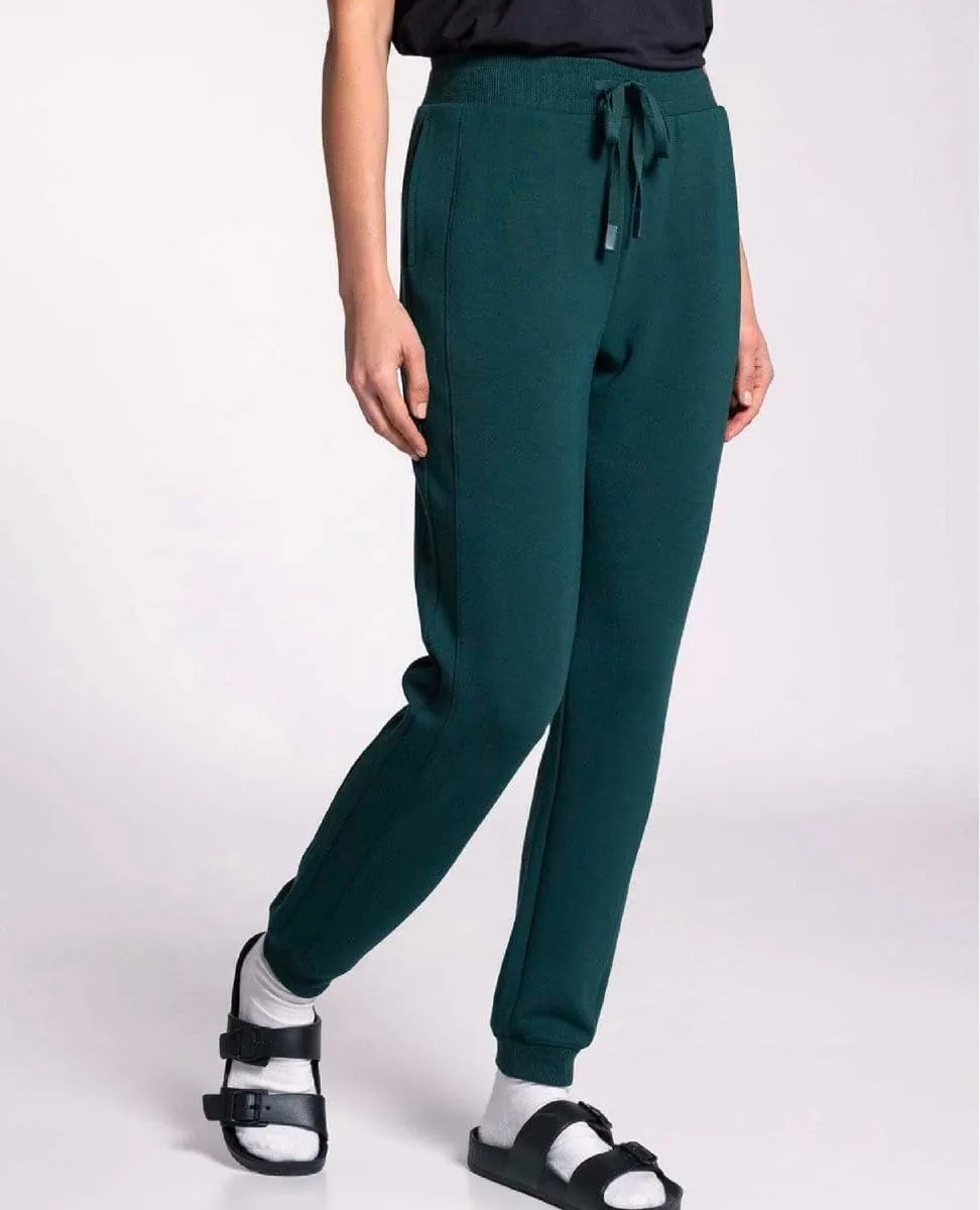 Drawstring Pockets Sweatpants Evergreen