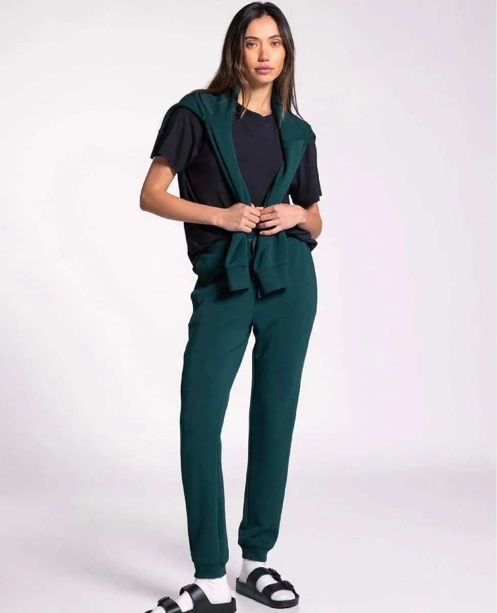 Drawstring Pockets Sweatpants Evergreen