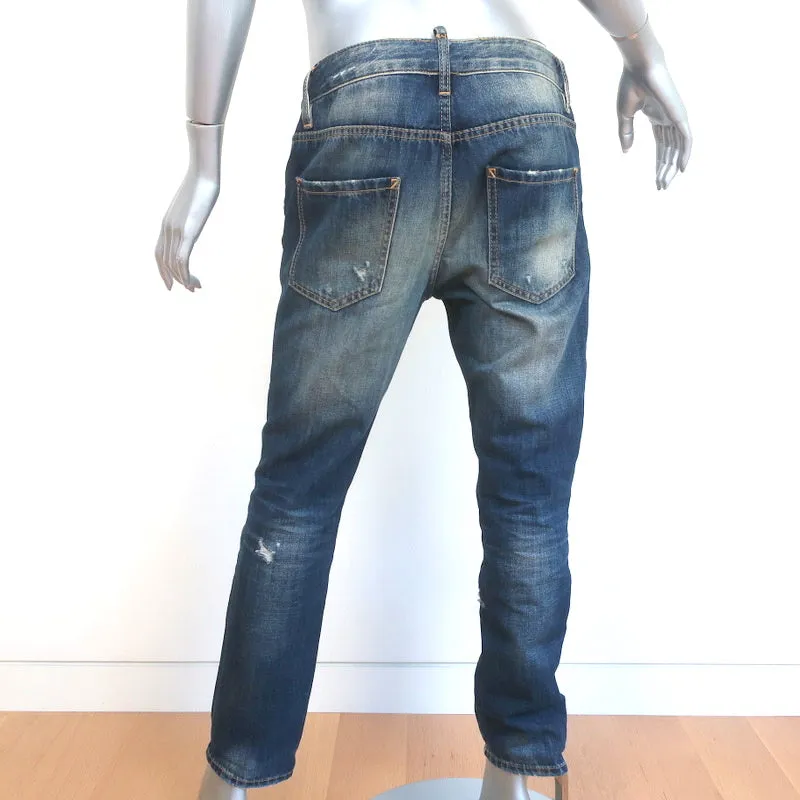 Dsquared2 Distressed Jeans Indigo Wash Cotton Size 42