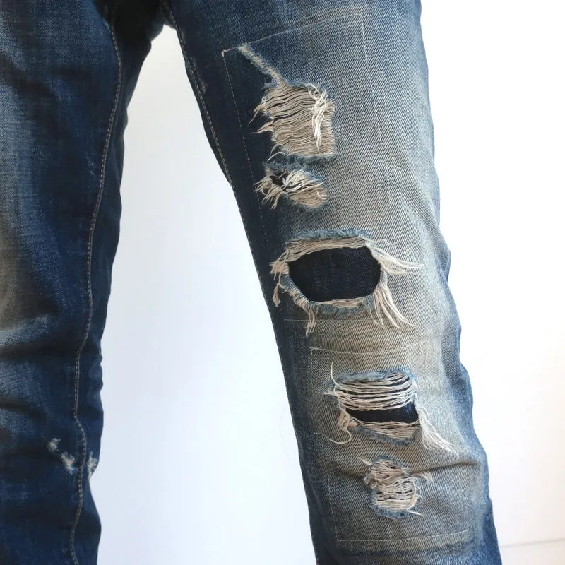 Dsquared2 Distressed Jeans Indigo Wash Cotton Size 42