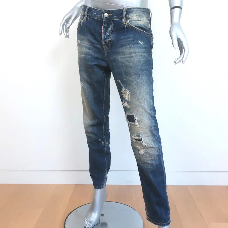 Dsquared2 Distressed Jeans Indigo Wash Cotton Size 42