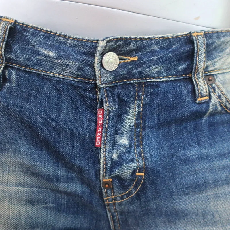 Dsquared2 Distressed Jeans Indigo Wash Cotton Size 42