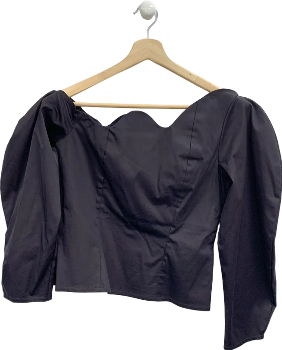 Elaine Hersby Black Off-Shoulder Top UK S/M