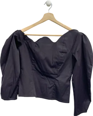 Elaine Hersby Black Off-Shoulder Top UK S/M