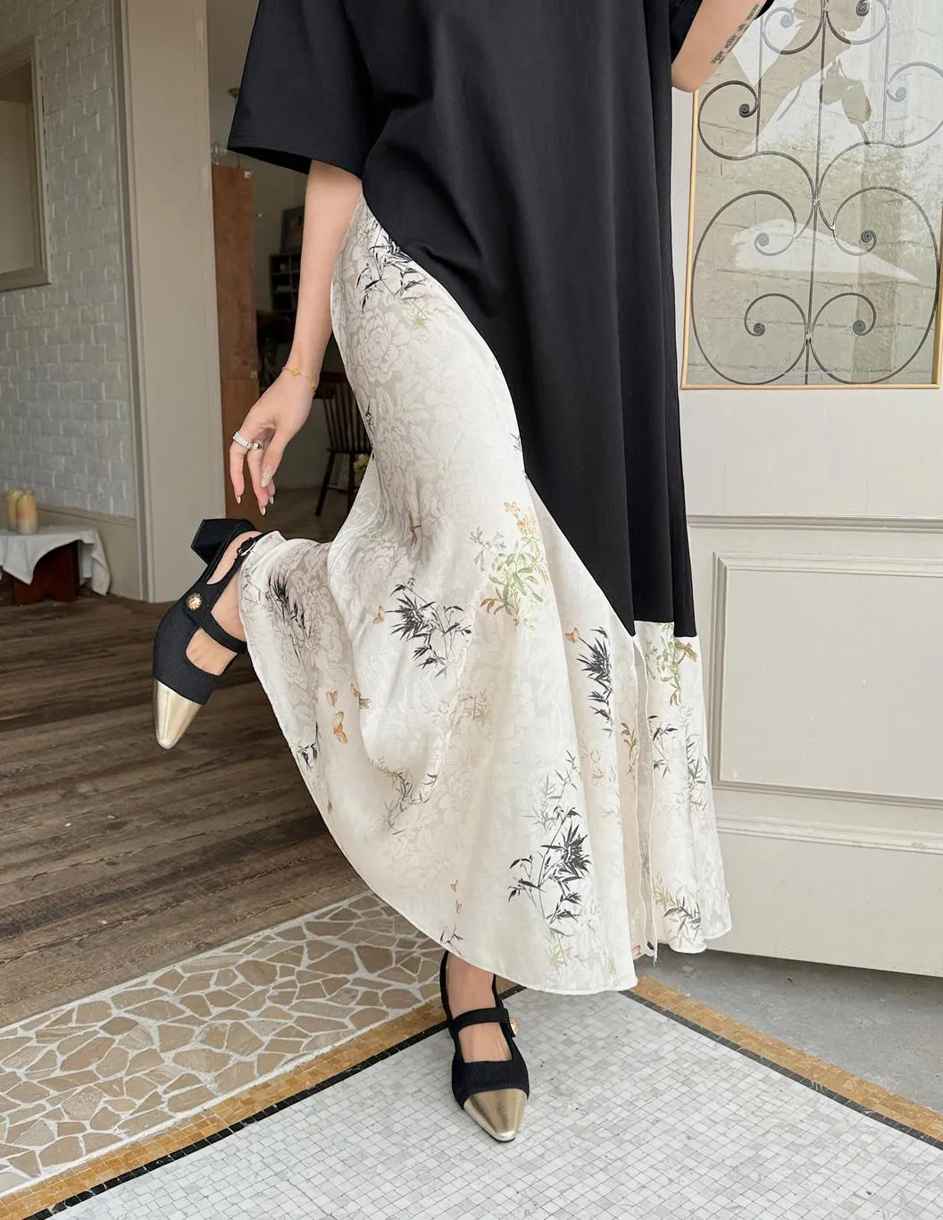Elegant Faux Two-Piece T-Shirt Dress for Women