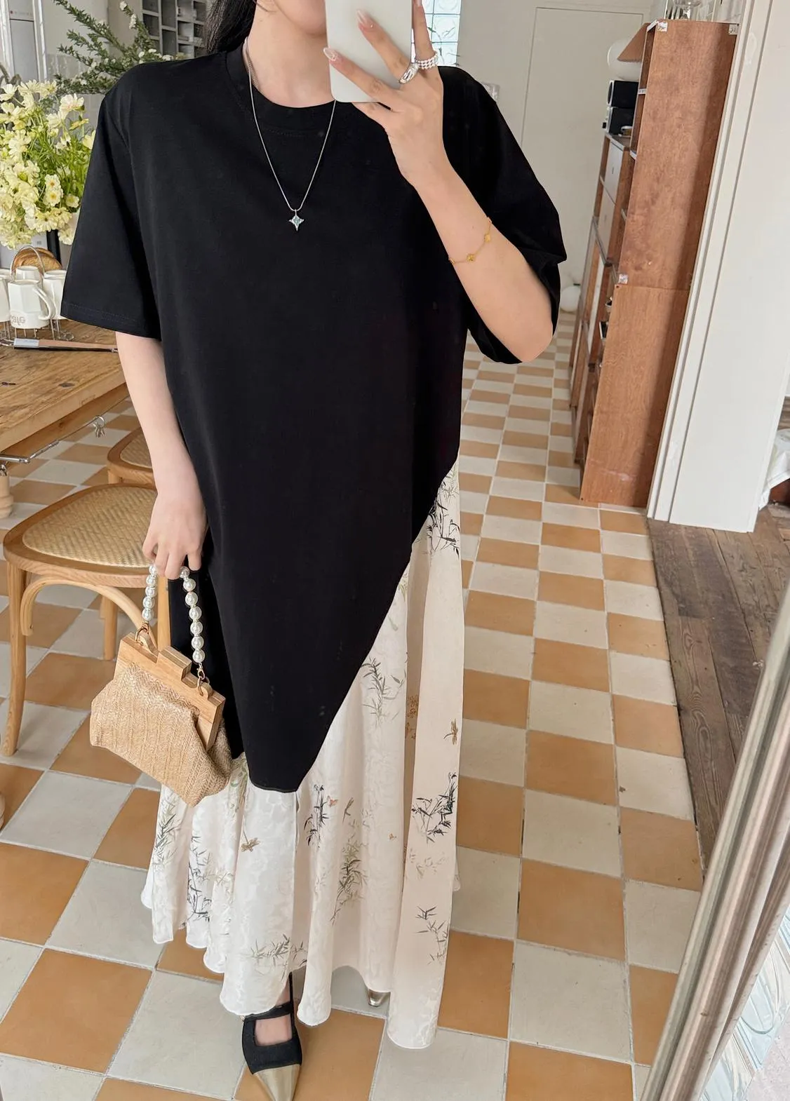 Elegant Faux Two-Piece T-Shirt Dress for Women
