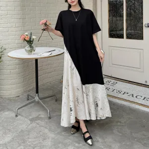 Elegant Faux Two-Piece T-Shirt Dress for Women