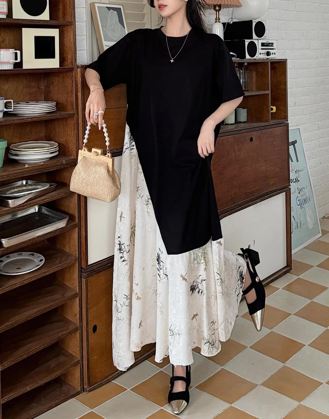 Elegant Faux Two-Piece T-Shirt Dress for Women