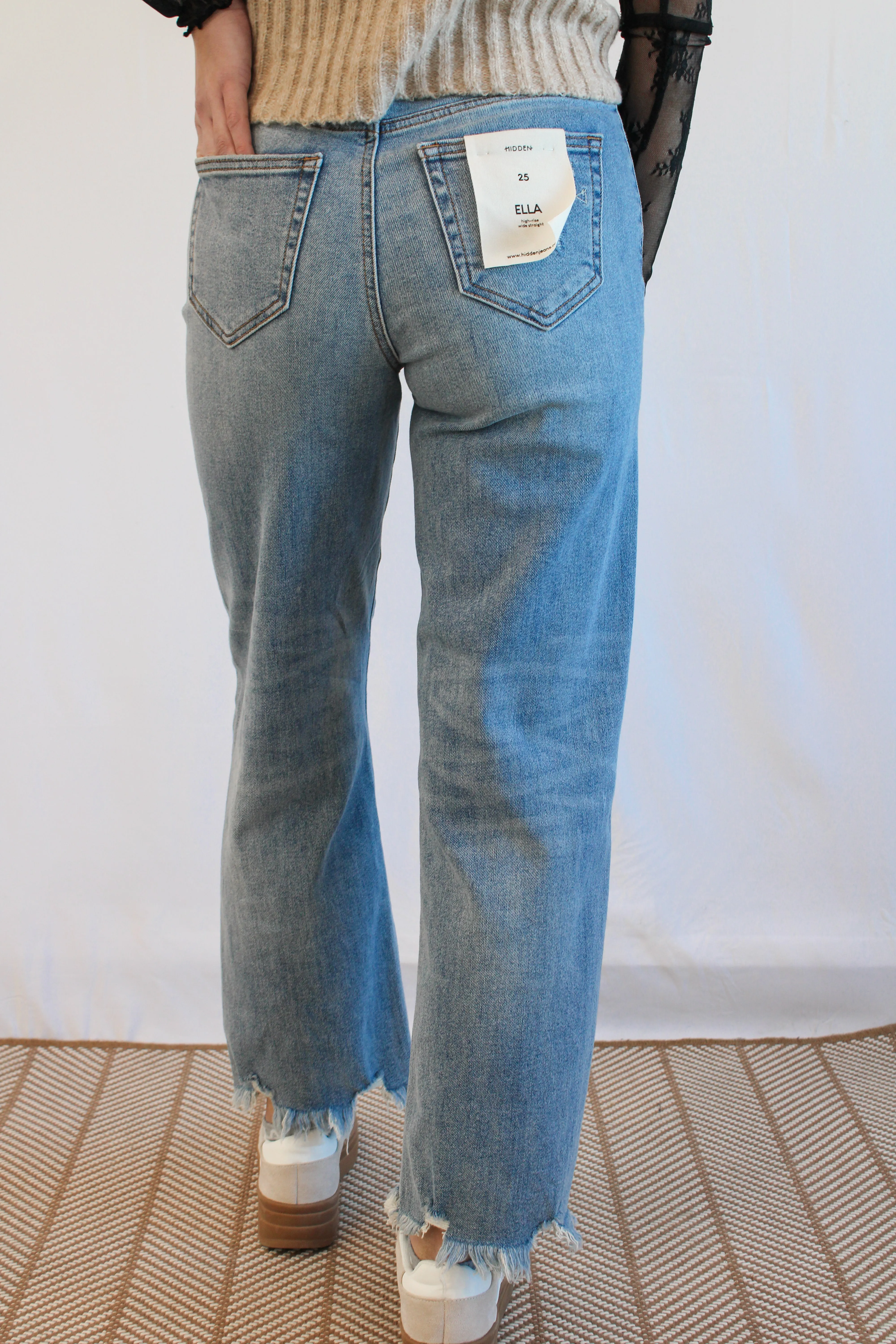 ELLA HIGH RISE WIDE STRAIGHT JEAN BY IVY & CO