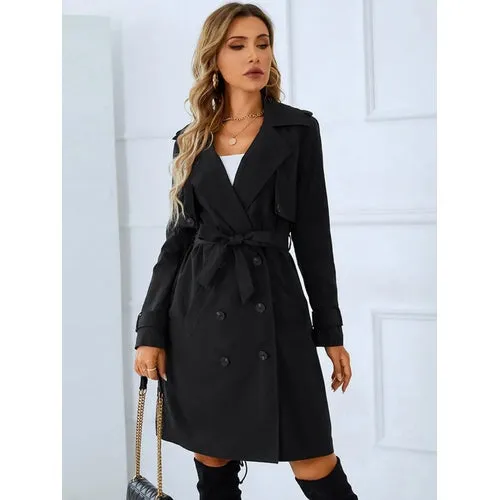 'Endellion' Black Double Breasted Trench Coat