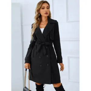 'Endellion' Black Double Breasted Trench Coat
