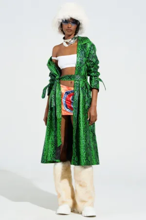 ENVY SNAKE PRINT TRENCH