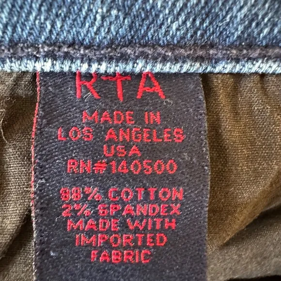 EUC RTA Bleached Distressed‎ Ryder Jean In Blue Mist Sz 24