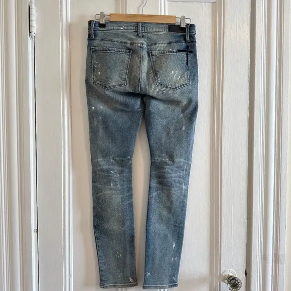 EUC RTA Bleached Distressed‎ Ryder Jean In Blue Mist Sz 24