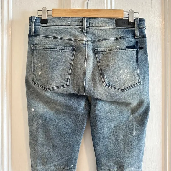 EUC RTA Bleached Distressed‎ Ryder Jean In Blue Mist Sz 24