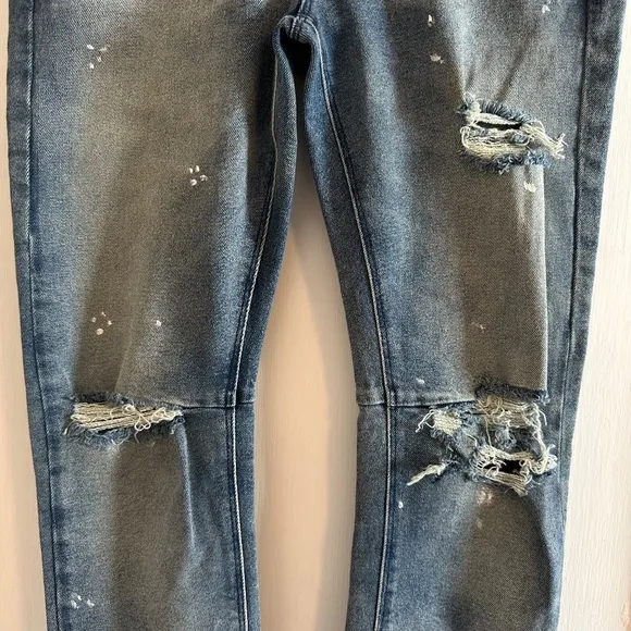 EUC RTA Bleached Distressed‎ Ryder Jean In Blue Mist Sz 24