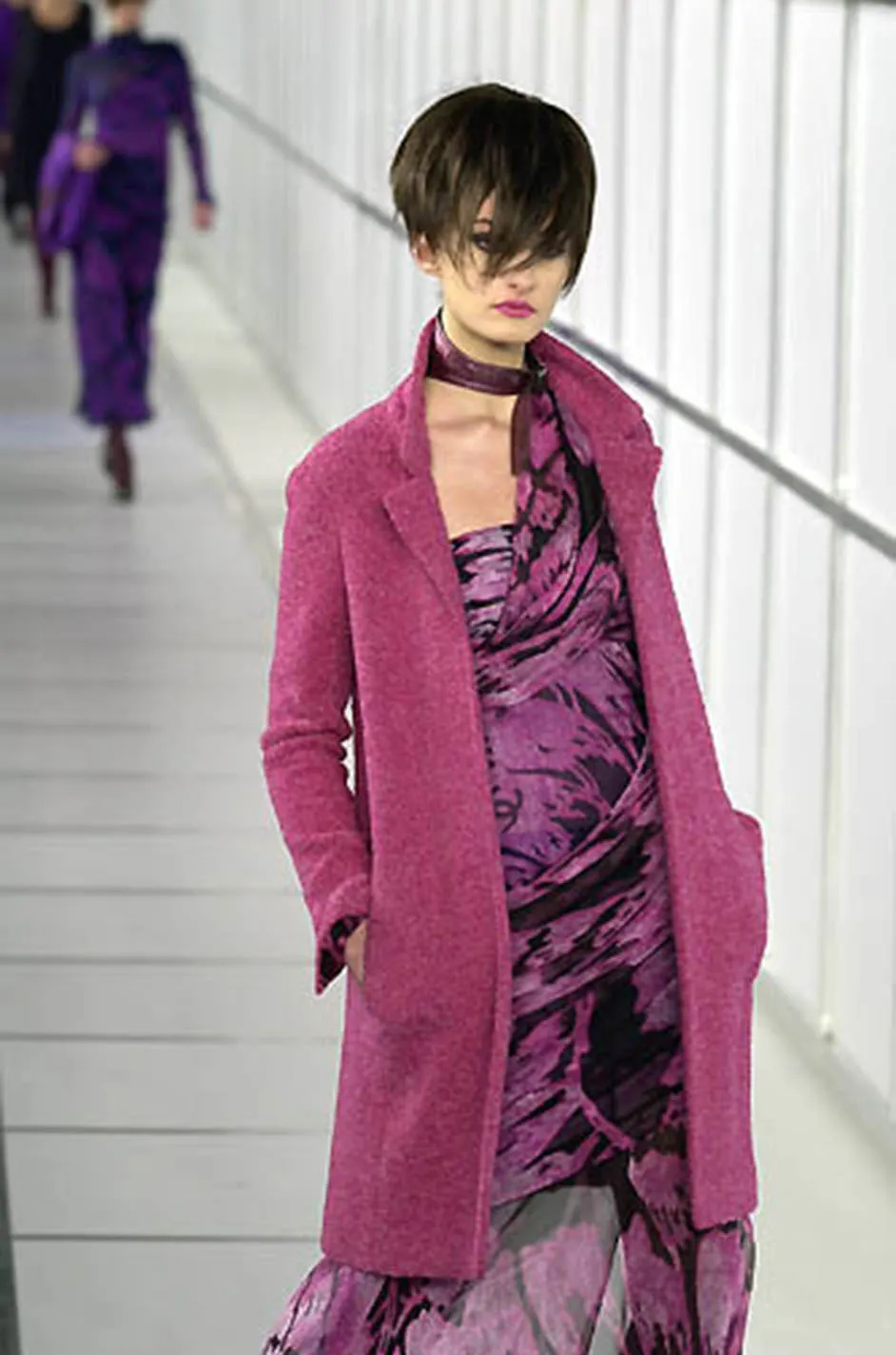 Fall 2000 Chanel by Karl Lagerfeld Runway One Shoulder Silk Chiffon Dress
