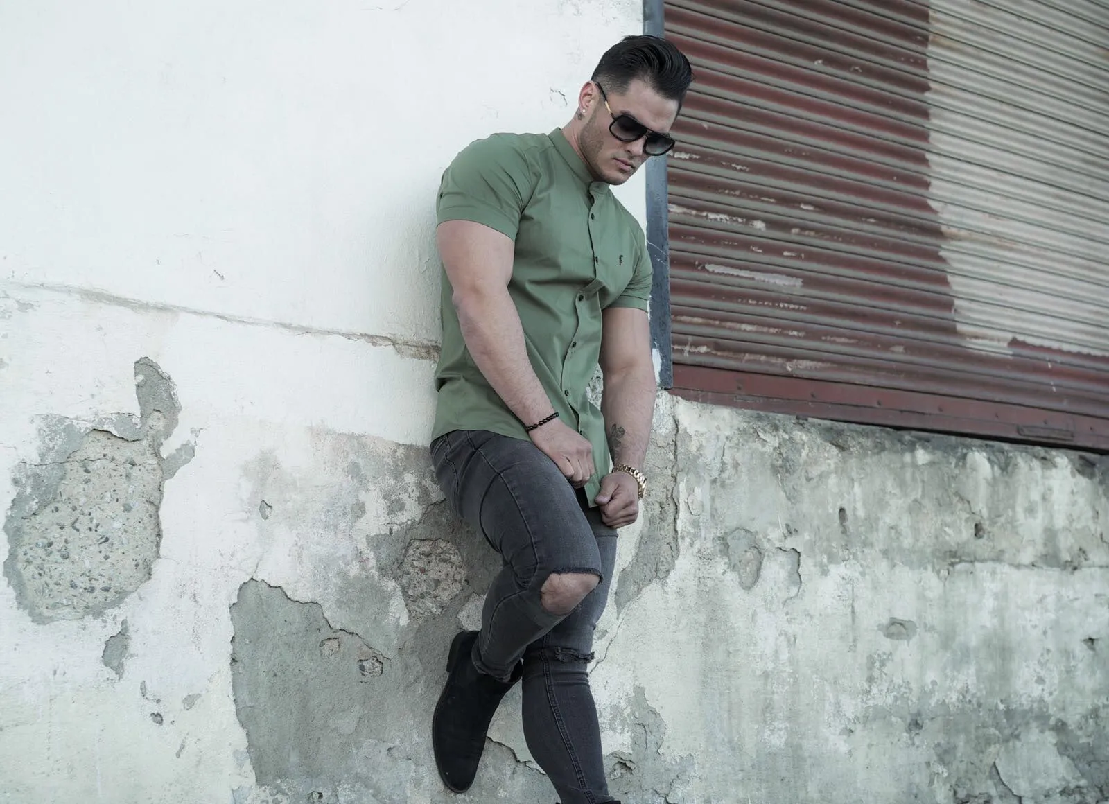 Father Sons Stretch Washed Black Ripped Tapered Ankle Skinny Jeans - FSH227