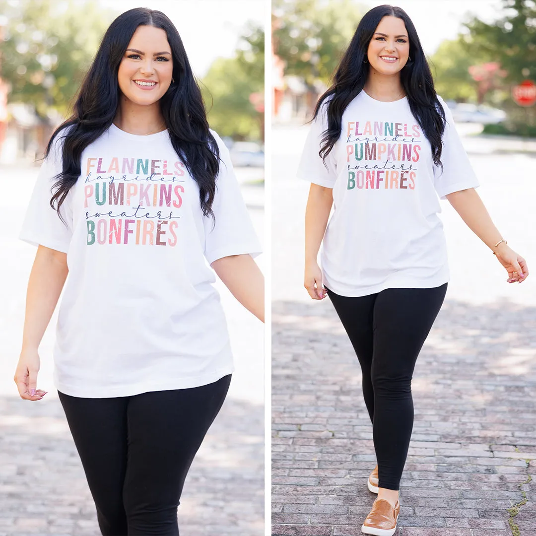 Flannels and Fun Times Tee, White