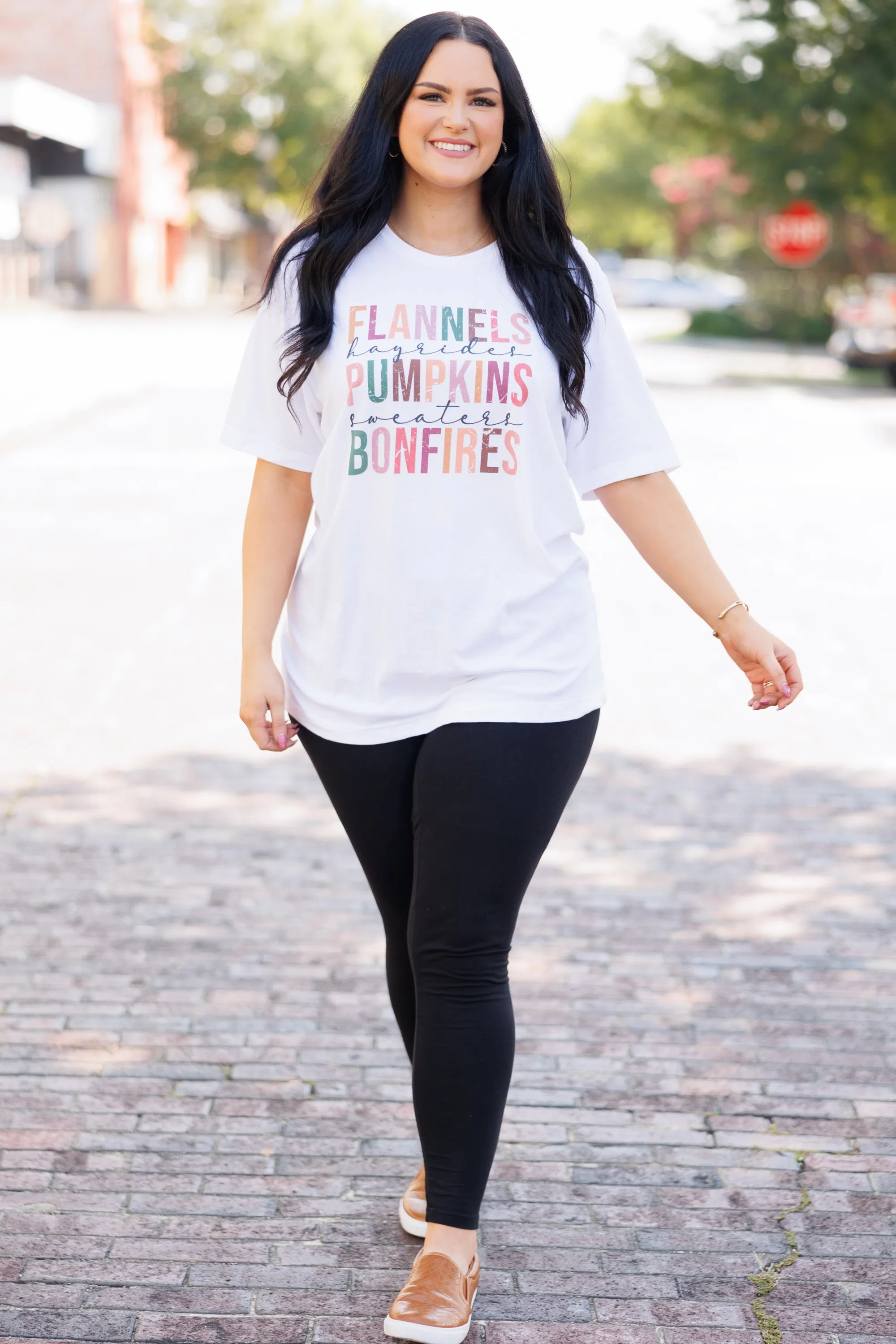 Flannels and Fun Times Tee, White