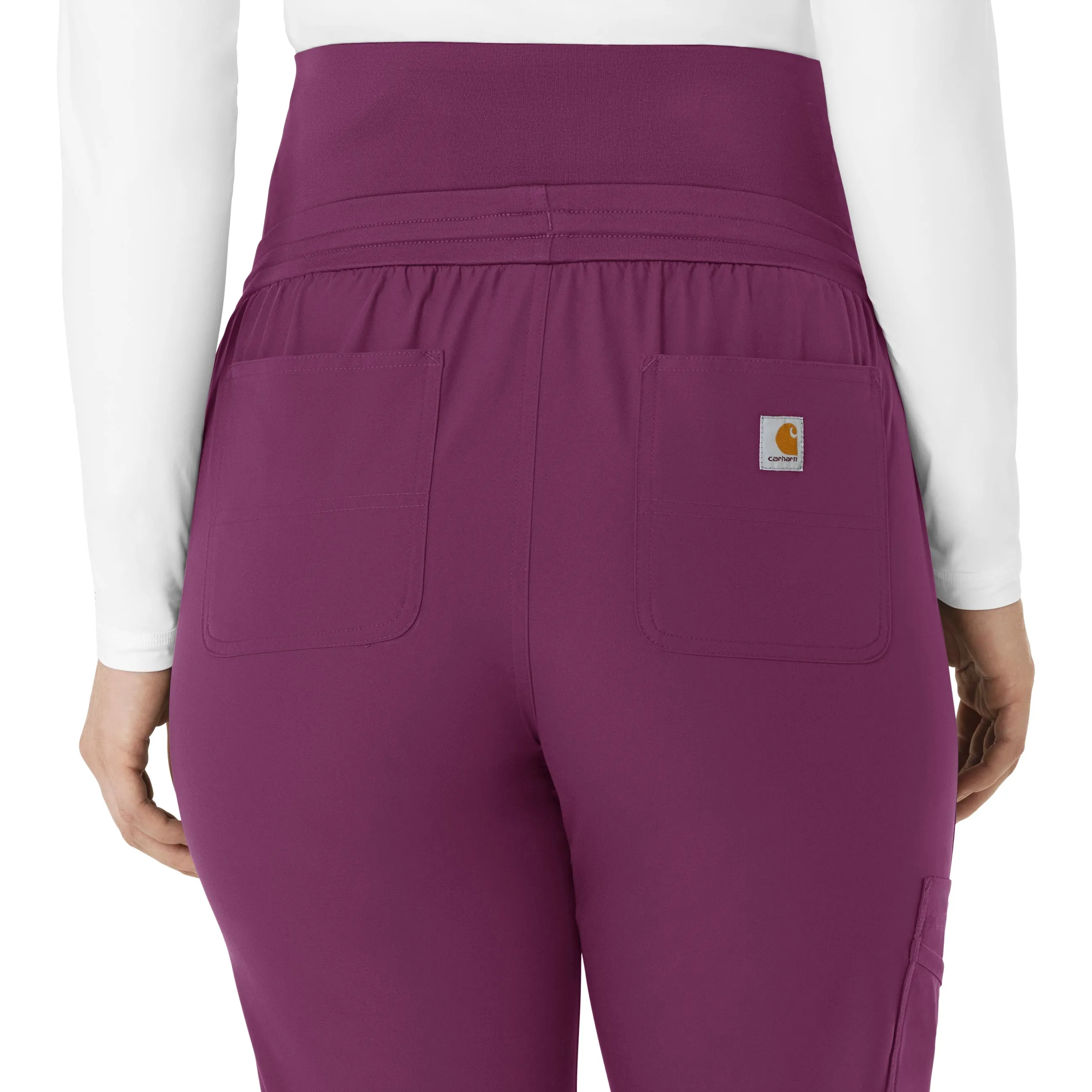 Force Essentials C54113 Maternity Jogger Scrub Pants Wine