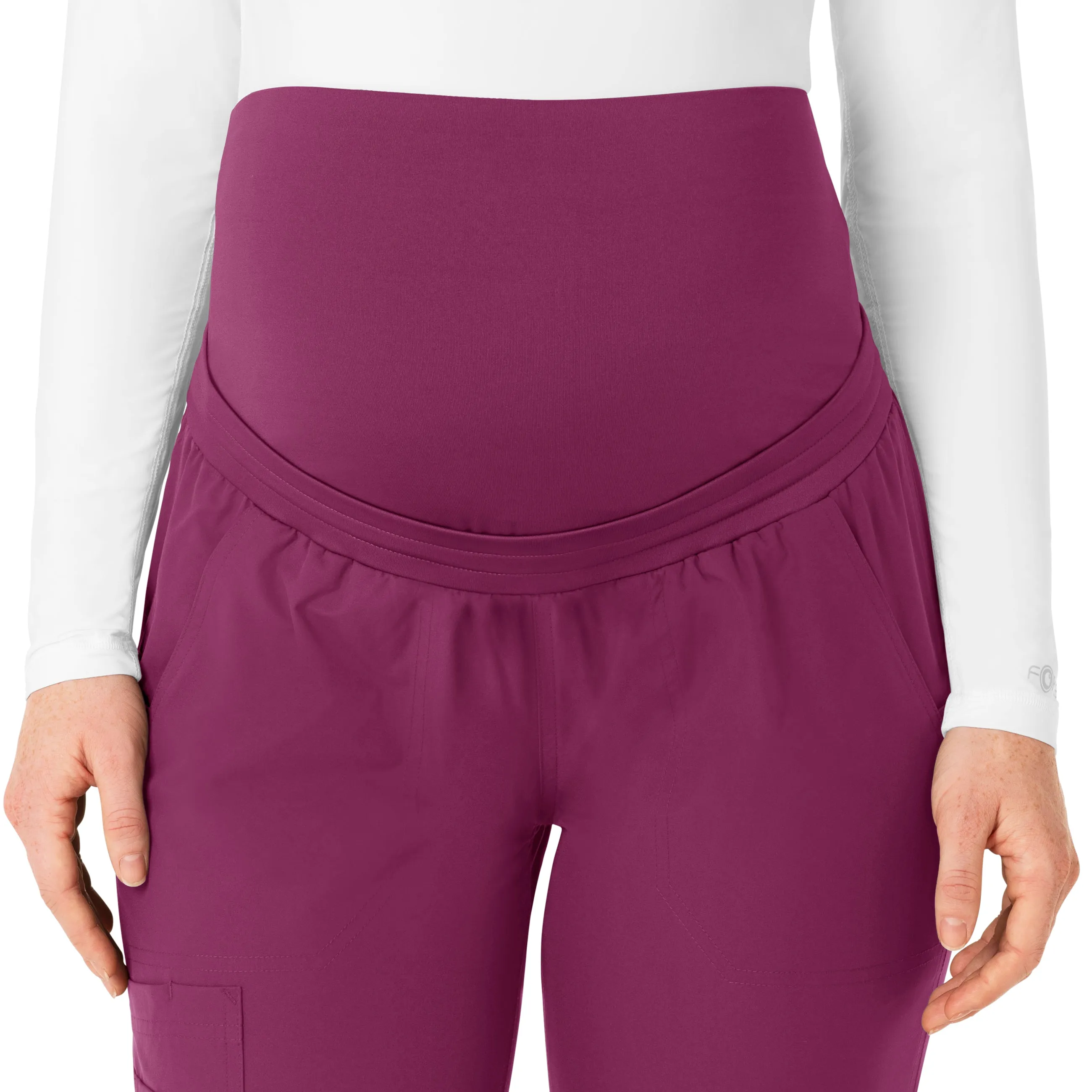 Force Essentials C54113 Maternity Jogger Scrub Pants Wine