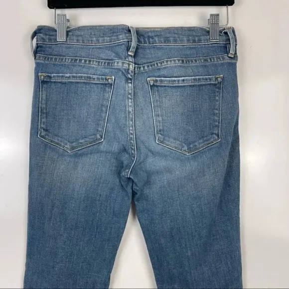 Frame Denim Le Skinny de Jeanne Distressed Mid Rise Skinny Jeans Size 27