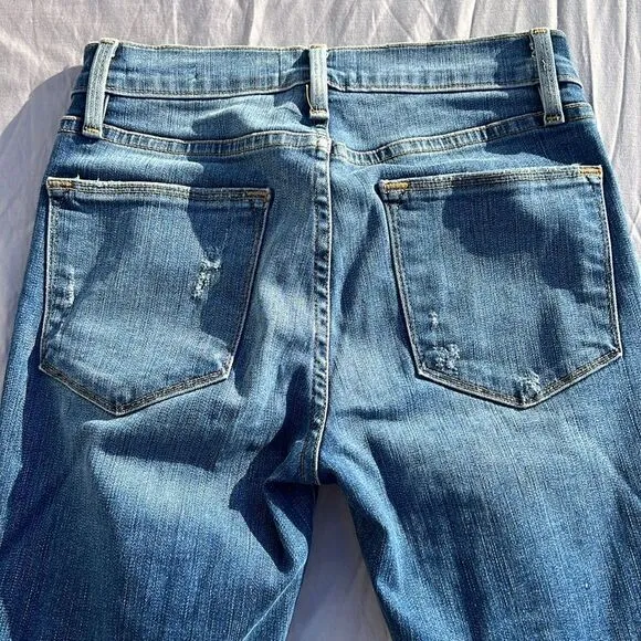 FRAME | Le High Skinny Distressed Raw Hem Jeans size 24 C19