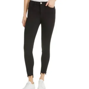 FRAME Le High Skinny Ripped Raw Hem Ankle Jeans in Black - 23  NWT