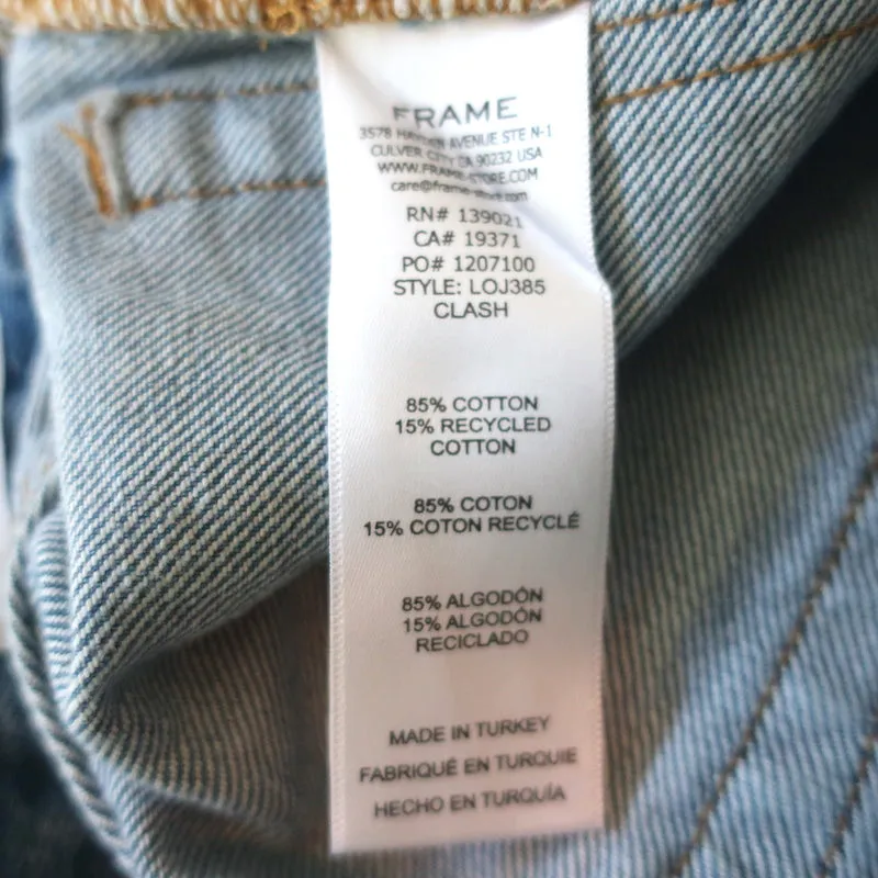 FRAME Le Original High Waist Jeans Clash Ripped Denim Size 25