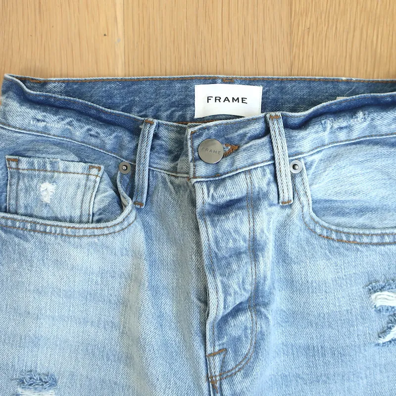 FRAME Le Original High Waist Jeans Clash Ripped Denim Size 25