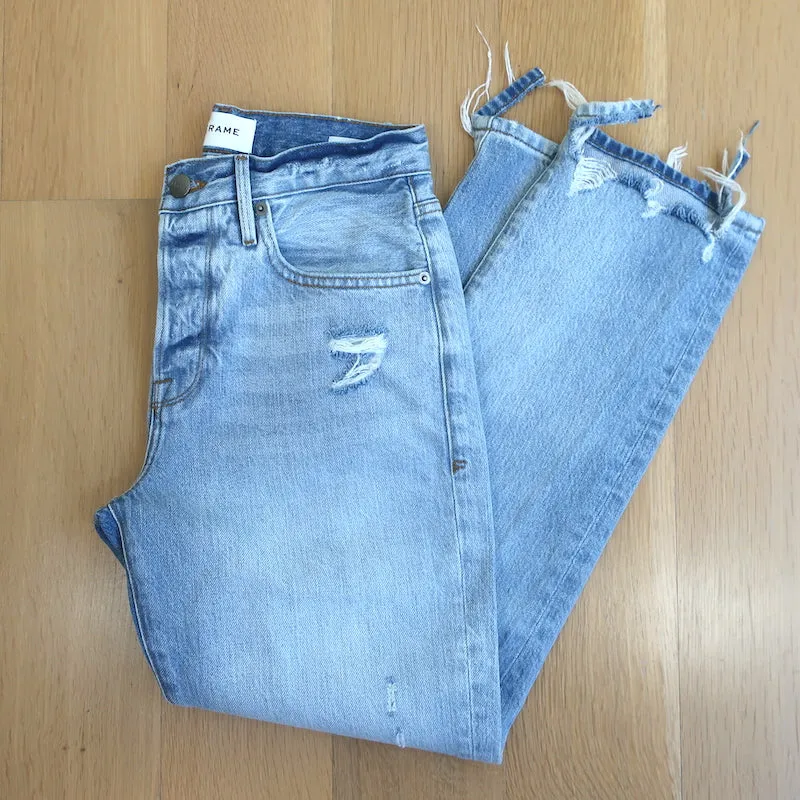 FRAME Le Original High Waist Jeans Clash Ripped Denim Size 25