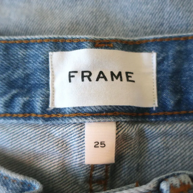 FRAME Le Original High Waist Jeans Clash Ripped Denim Size 25