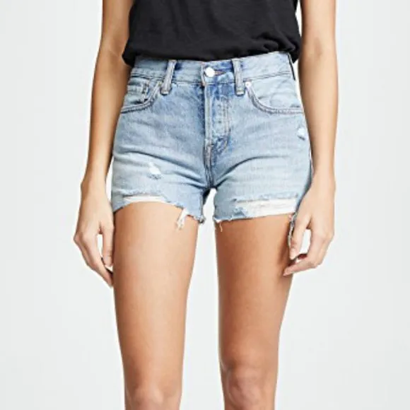 Free People Denim Distressed Short Jeans Waves