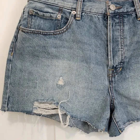 Free People Denim Distressed Short Jeans Waves