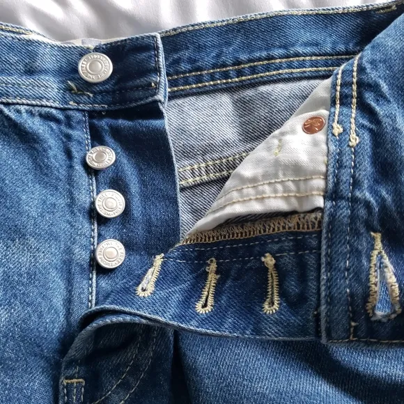 Free People Womens Maggie Mid Rise Straight Jeans Size 25 Sequoia Blue Raw Hem