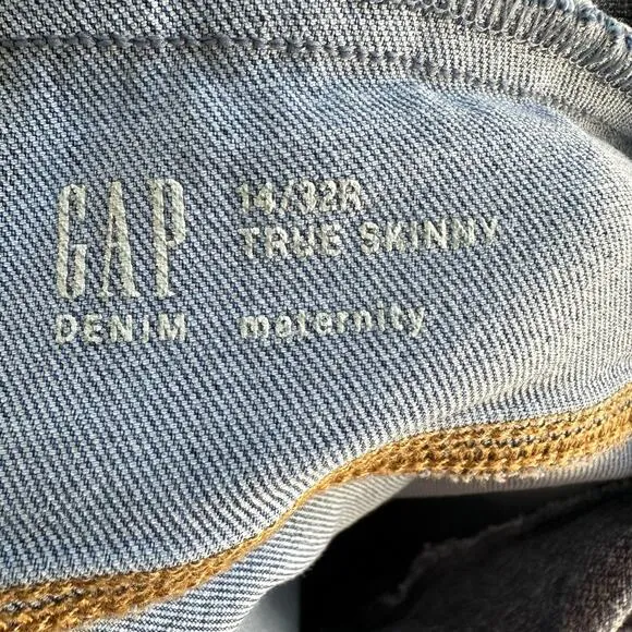 GAP Maternity Soft Wear Comfort Panel True Skinny Jeans with Distressed Detail