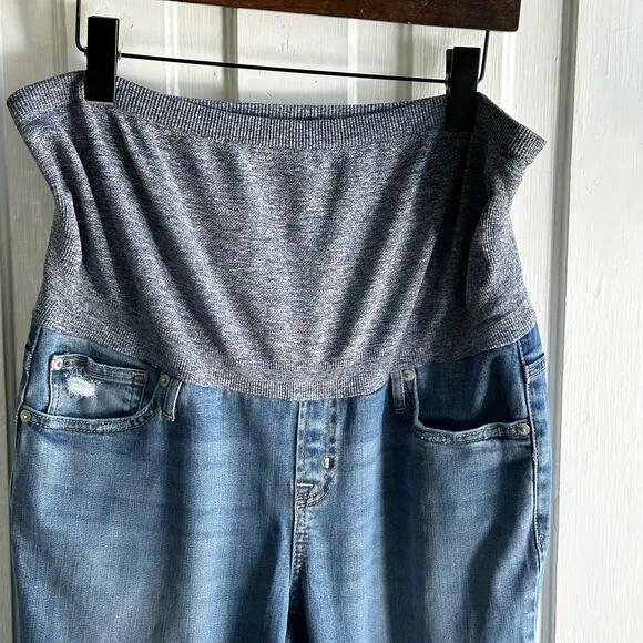 GAP Maternity Soft Wear Comfort Panel True Skinny Jeans with Distressed Detail