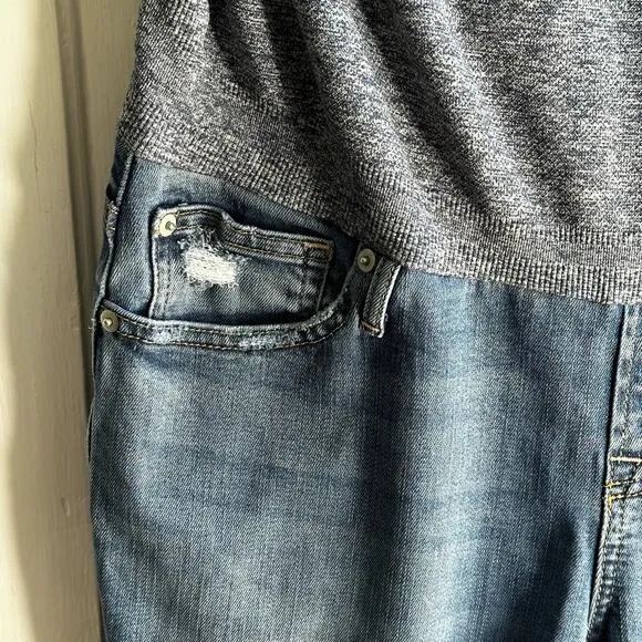 GAP Maternity Soft Wear Comfort Panel True Skinny Jeans with Distressed Detail