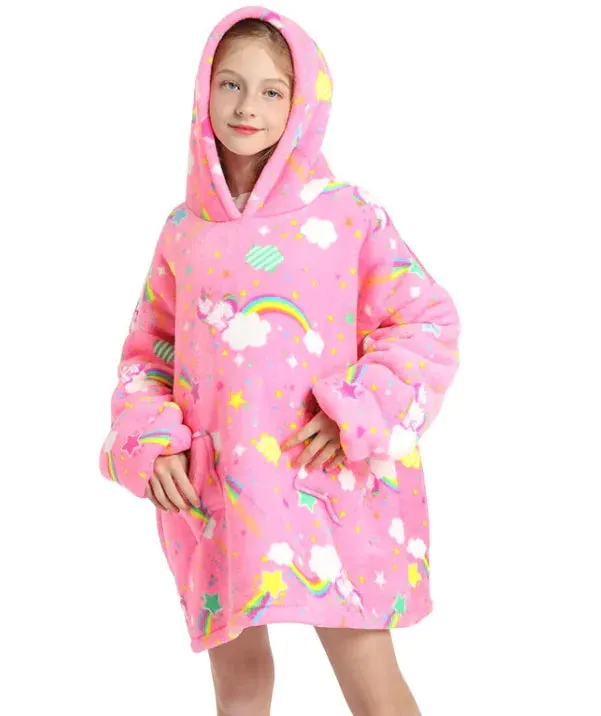 Girl's Colorful Galaxy Themed Tie Dye Hooded Sweater Dress