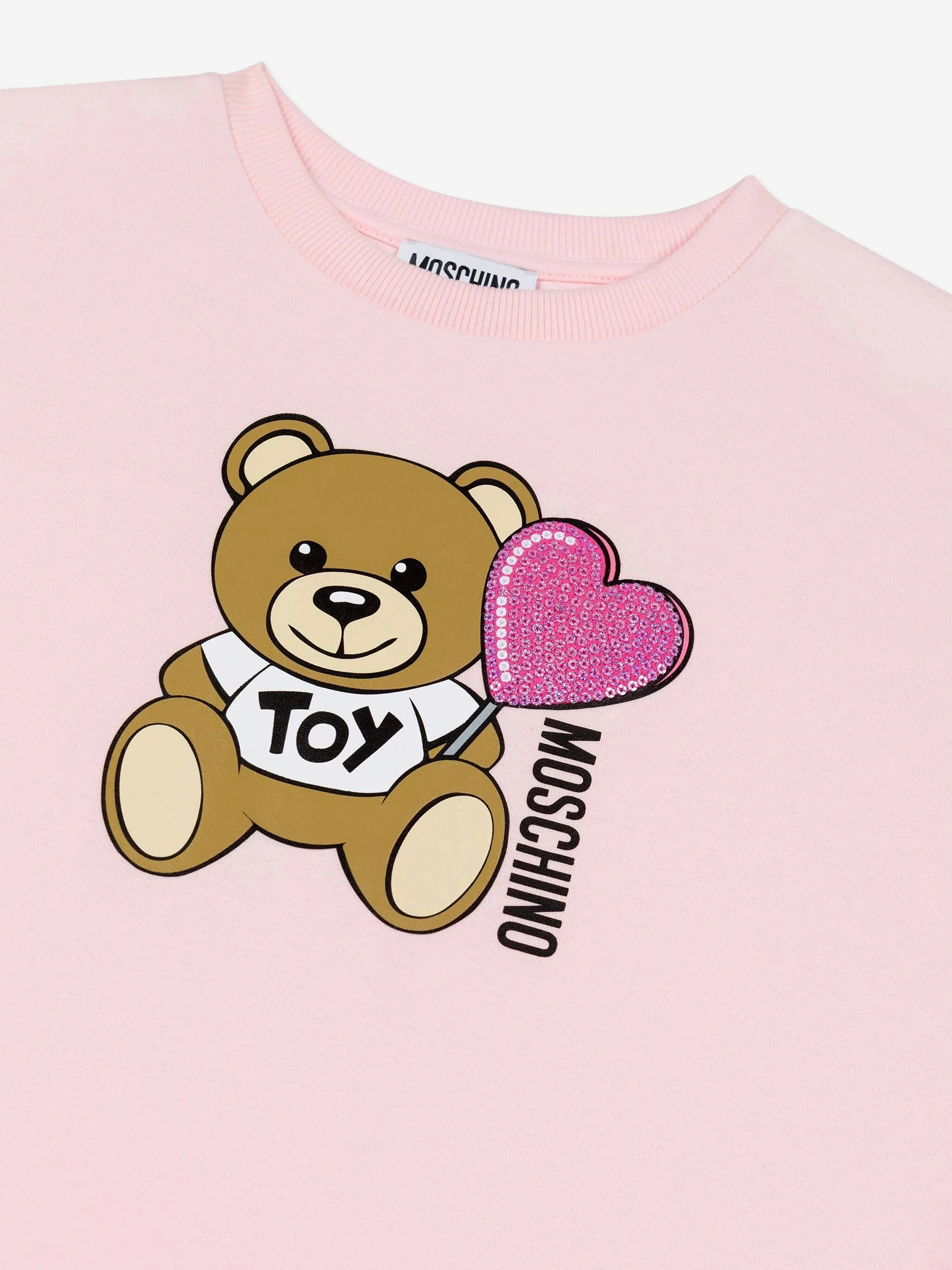 Girls Teddy Bear Logo Dress in Pink